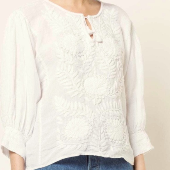 Nili Lotan | Theia Blouse | White Linen | size XS| Excellent - Picture 1 of 13